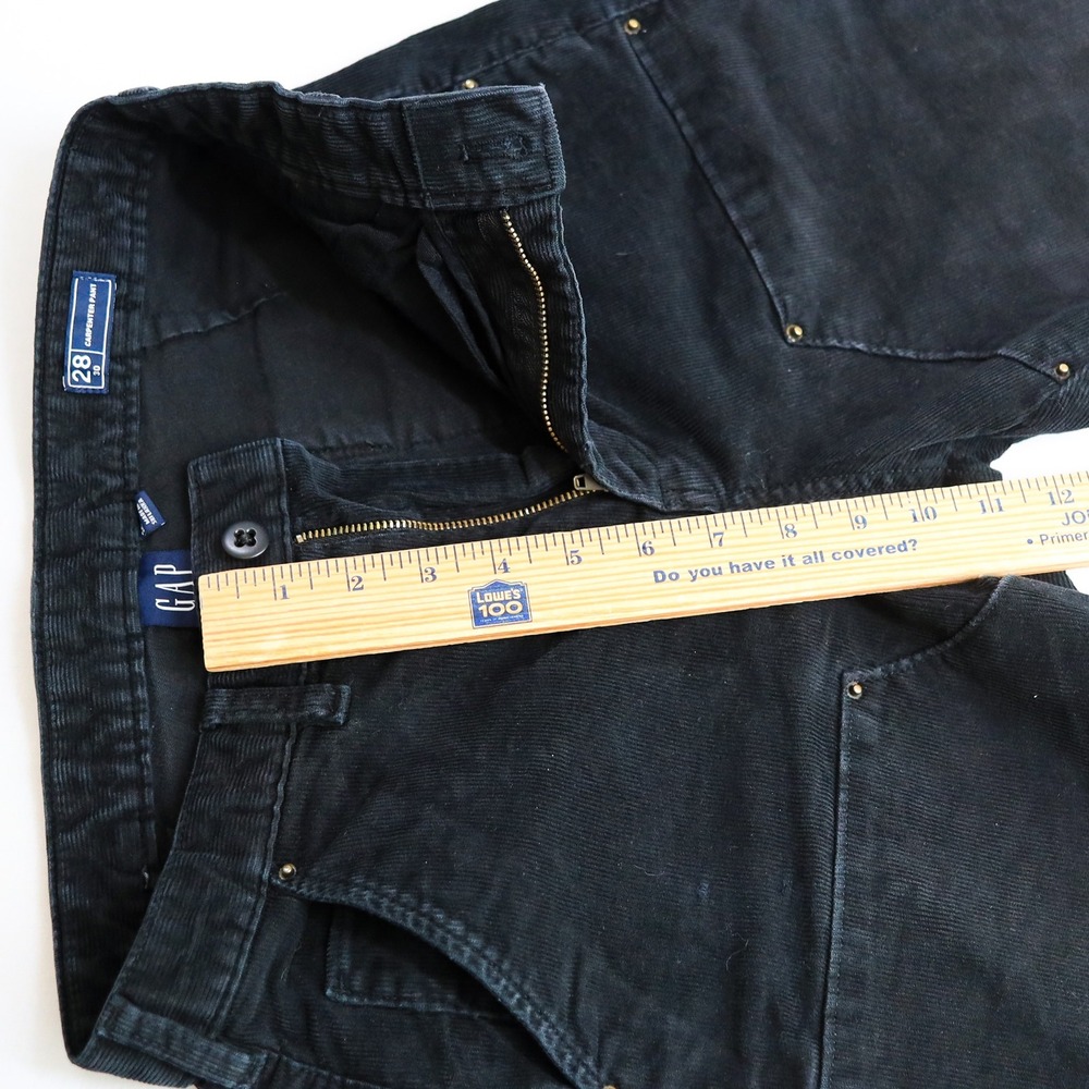 Gap Carpenter Pant Men 28x30 Black Corduroy Double Knee Utility Workwear Pants - Picture 12 of 12
